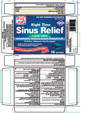 DDM Night Time Sinus Relief 16ct.jpg Carton Label - DDM Night Time Sinus Relief 16ct